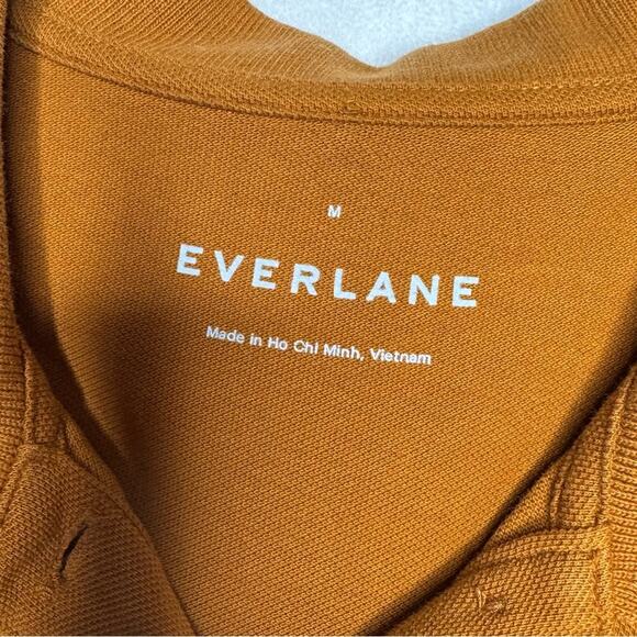 EVERLANE / burnt rust orange short sleeve organic cotton polo shirt / M - Picture 4 of 7
